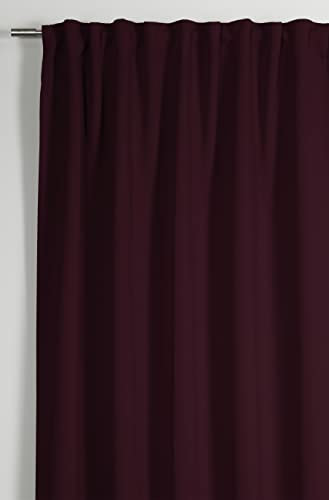 Gardinia Schal mit integriertem Gardinenband, Dimout-Vorhang/Gardine, Blickdicht, Verdunkelnd, Beere, 140 x 245 cm, ENERGIESPAREN
