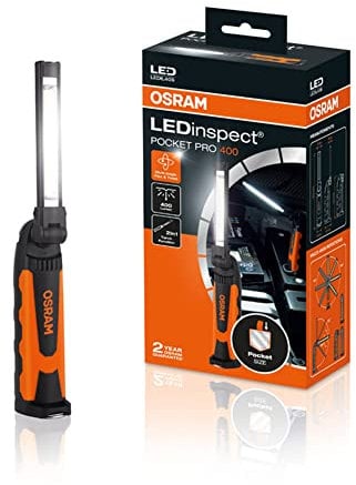 OSRAM LEDIL409 LEDinspect Pocket PRO 400, Ispezione Sottile, 6000K, Luce di Lavoro a LED Ricaricabile, Magnetica, Particolarmente Flessibile