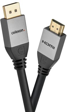celexon DisplayPort auf HDMI Kabel 4K UHD @30Hz 3,0m - Professional Line - DisplayPort 1.2 / HDMI 1.4