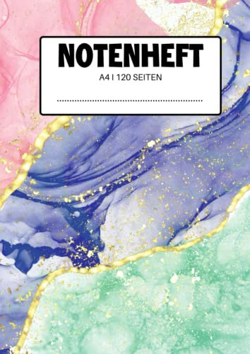 Notenheft A4: Schreibheft mit Notenlinien