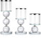 Tolida Set of 3 Crystal Decorative Tealight Candle Holder for Wedding, Coffee Dining Table, Christmas, Silver