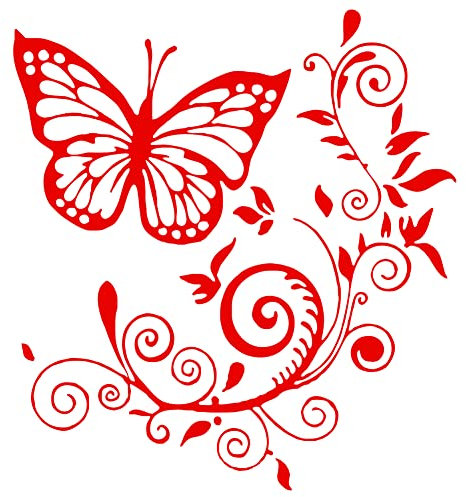 Autoaufkleber,Ekakashop 3D Blumen Schmetterling aufkleber Motorhaube Körper Heckscheibe Abziehbilder Sticker Auto Stying Dekoration Aufkleber für SUV Motorrad Wandaufkleber