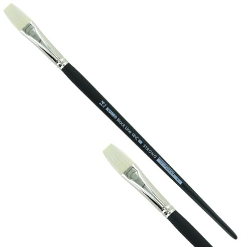 KUM 5122211 - Acryl- und Ölpinsel Black Line, Flach, Größe 14, für Künstler, Künstlerpinsel, Künstlerbedarf