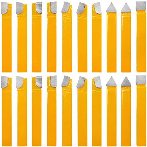 PNBO 20 pc 1/2Carbide Tip Tipped Cutter Tool Bit Cutting Set For Metal Lathe Tooling.