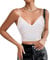 Naimo Damen Glitzer Pailletten Crop Top Ärmellos V-Ausschnitt Tank Tops Weste Sparkle Camisole Bluse Party Rave Oberteile