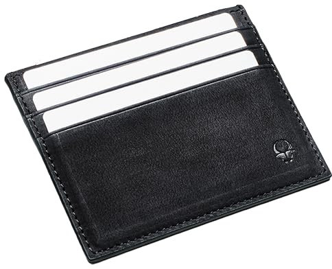 DONBOLSO Toronto Slim RFID Blocking Wallet für Männer - Minimalistisches und kleines Kartenetui mit Mehreren Fächern für Karte und Bargeld - Dünne und kompakte Geldbörsen - Vintage Schwarz