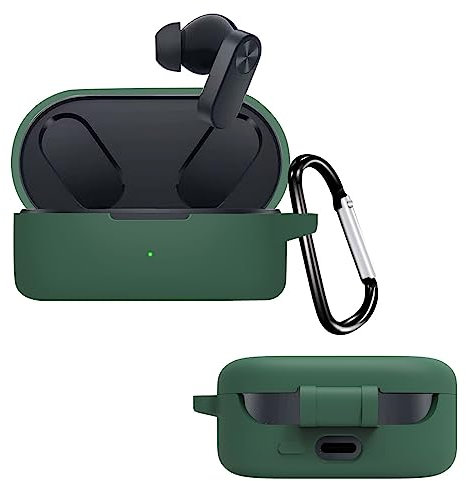GIOPUEY Cilicone Case Compatible with OnePlus Nord Buds 2, Ultra-thin soft Cover, Slim-Fit,Anti-Fall,Not Easy to Dirty - ArmyGreen