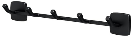 AM.PM Gem 5er-Set Handtuchhaken Schwarz Matt - Edelstahl Wandhaken zum Bohren, Badezimmer Toilette Kleiderhaken Chrom AGA35922