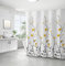 Nchdewui Duschvorhang 180x200 cm Wasserdicht Waschbar Badvorhang, Kleine Gelbe Blume Waschbar Polyester Badevorhänge mit 12 Duschvorhängeringen für Badezimmer, Badewanne