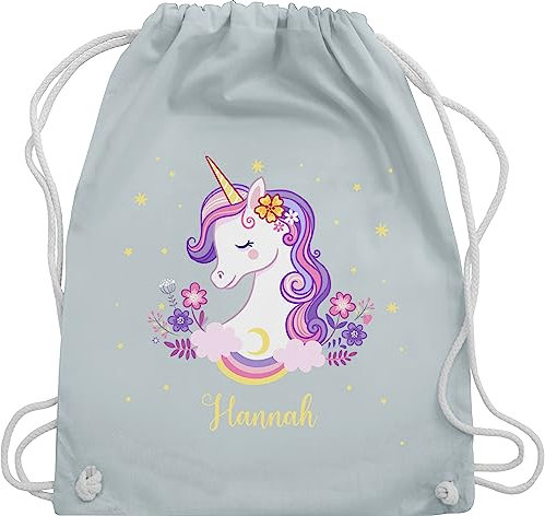 Turnbeutel Rucksack - Einhorn Unicorn - Unisize - Pastell Blau - kindergarten sportbeutel eigenem kinderturnbeutel schulanfang geschenke für mädchen wechselkleidung beutel kita und kinderbeutel