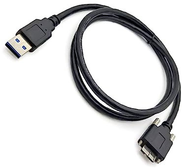 NATEFEMIN USB Micro B External Hard Drive Cable, Dual Screw Lock Cable,SuperSpeed Supported, USB3 Vision Camera Compatible