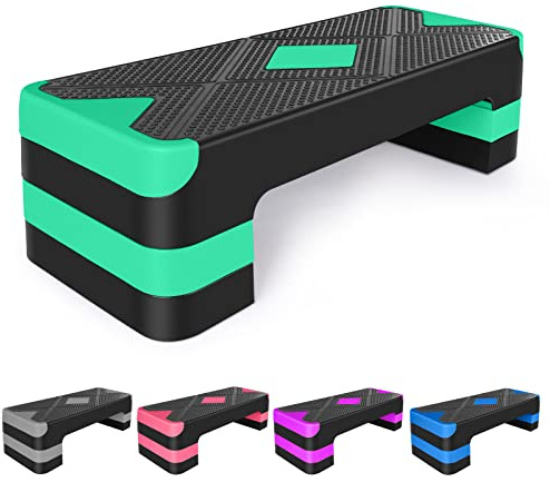Verstellbarer Aerobic-Stepper für Fitness und Übungen, 3 Einstellungen, höhenverstellbar, 10,2 cm - 15,2 cm - 20,3 cm