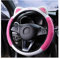 Bittwee Auto Lenkradbezug Flauschig Weich Plüsch für Winter Warm Niedlich Lenkradschoner mit Kitty Katzenohren Universal 15 Zoll Elastisch & Anti-Rutsch Lovely Decor Auto Zubehör Innenraum (Rose Red)