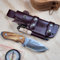 Cuchillo de supervivencia CUDEMAN 115TS Madera de Olivo Funda de piel con pedernal | Caza Monte Bushcraft Camping Outdoor | Acero Böhler N695 9cm | Serie limitada, regalo hombre 115TS-BRW