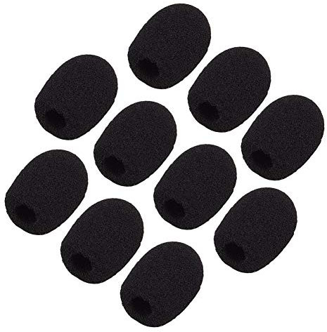 Schaumstoff Ersatz-Windschutz für Mikrofon 10 Stück und Headset Mini Mikrofon Schutzhüllen Popschutz Mikrofon Schaumstoffabdeckungen für Unterricht Bühnenperformance Treffen