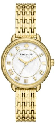 Kate Spade New York Damenuhr „Lily Avenue“ mit DREI Zeigern und goldfarbenem Edelstahl, KSW1823