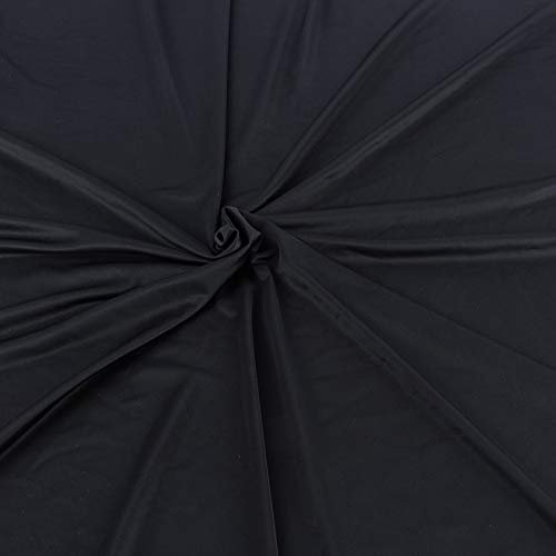 4-Wege-Stretch, glänzend, Milliskin-Spandex-Stoff, super elastisch, Meterware (Schwarz)