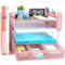 Schreibtisch Organizer mit Aktenhalter, 4 Ebenen Papier Briefablage mit Schublade und 2 Stifthalter, Netz Schreibtisch Ablagefächer Organiser mit Zeitschriftenhalter für Bürobedarf Dokumentenablage