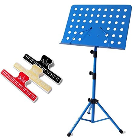 TIST Soporte Plegable for partituras 2 en 1 de Doble Uso, Soporte for Libros de Escritorio, Ligero, portátil, Ajustable con Bolsa de Mano y Clip for partituras
