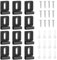 MaehSab Lot de 12 clips de fixation en métal pour miroir avec vis et coussinets en caoutchouc pour montage mural sans cadre