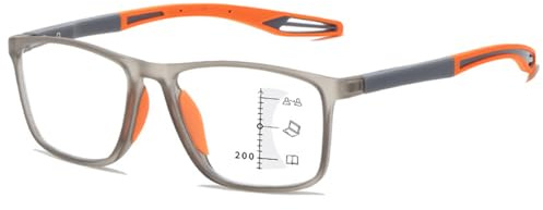 ABETOS Gleitsichtbrille Lesebrille Damen Herren Multifokus Progressive Blaulichtfilter Lesehilfe TR90 Rahmen Sportliche Sport Sehhilfe Lesebrillen