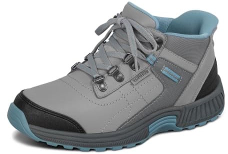 Orthofeet Carmel Orthopädische Damen Wanderstiefel | Wasserdichter Rutschfester Leder Hands-Free Slip-On Mit Profilsohle, Fußgewölbestütze Und Ergonomischer Dämpfung