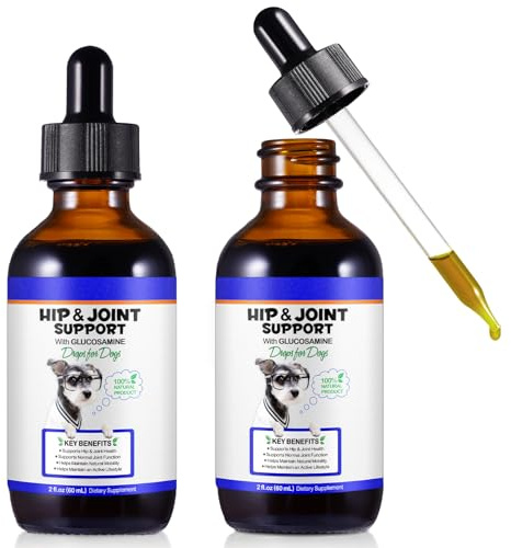 JSBNQRMZ Joint Nutritional Support Liquid for Dogs,60mlx2| With Glucosamine & Plant-Based | Daily Wellness Formulation For All Breeds