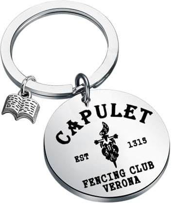 MAOFAED Literarisches Buch-inspiriertes Geschenk Capulet Est 1315 Fencing Club Verona Schlüsselanhänger für Buchliebhaber, Capulet 1315, Small