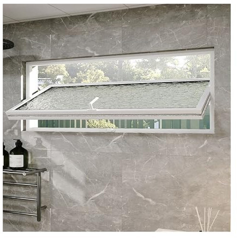 Schiebefenster 360° drehbare Fenster – Wasserwellen, Lüftungs-Ersatzfenster, wasser- und rostbeständig, schützt die Privatsphäre, für Café, Milch, Tee, Geschäft, Toilette, Badezimmer(WxH 24x18in/60x45