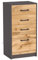 Kommode mit 4 Schubladen mit matter Oberfläche, Kommode 45cm breit Holz Schrank Kommode mit Schubladen Sideboard Highboard Anrichte Schlafzimmer Wohnzimmer Flur Büro Organizer graphit Eiche