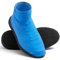 BIFOGOGE Copriscarpe Impermeabili per Pioggia Riutilizzabili Pieghevoli Antiscivolo con Gomma Rinforzata per Uomo e Donna(XXL,Blu)