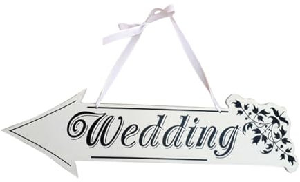 MAGICLULU Magnifique Panneau Fléché pour Jardin de Mariage – Décoration Suspendue en Bois pour Fête de Mariage