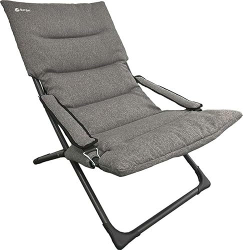 BERGER Lucca Relaxstuhl | Gartenstuhl Relaxsessel Klappstuhl Angelsessel faltbar für Outdoor Garten | Bequemer Campingstuhl Angelstuhl leicht & klappbar mit Abnehmbarer Polsterung | bis 110 kg