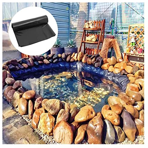 TONGQIC Teichfolie aus Gummi, 0,2 mm dick, Teichfolie, für künstliche Teiche, Bäche, Springbrunnen, leicht zu verlegen (Farbe: Schwarz, Größe: 5 x 7 m)