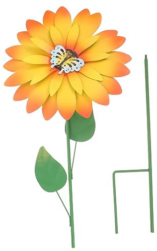 Supvox Metall Gartenstecker Sonnenblume Gartendekoration Außenbereich Robust Kompakt Gelb Für Beet Und Rasen Gartenpfahl Blumendeko