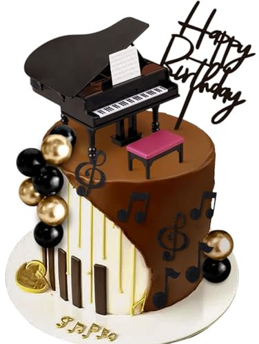 Music Cake Topper Guitar Cake Toppers Music Notes Balls Cake Decorations for Musician Birthday Party Rock Theme Party