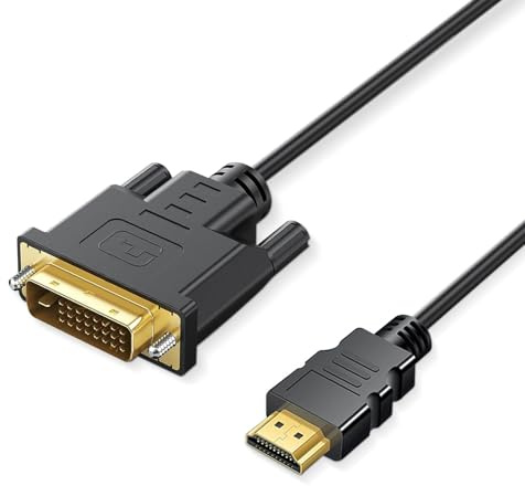 Critin 3.3FT HDMI A to DVI Adapter Cable,HDMI to DVI Cable Bi Directional | DVI-D 24+1 Male to HDMI Male,DVI to HDMI Adapter Compatible with Raspberry Pi, Roku, X-Box One, PS3/4/5, Graphics Card,1m