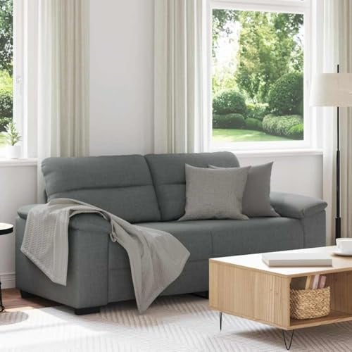IKAYAA Couch 2 Sitzer, 140 cm Kleines Sofa, Modernes Mini Sofa, Zweisitzer, Getuftetes Kleine Couch für Wohnzimmer/Schlafzimmer/Büro/Wohnung, Dunkelgrau
