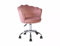 SIGNAL MEBLE, Rose, Bürostuhl, auch als Schminkstuhl, 360° Drehbar, Höhenverstellbar 48-57cm, Samtbezug Rosa, Max. 120kg