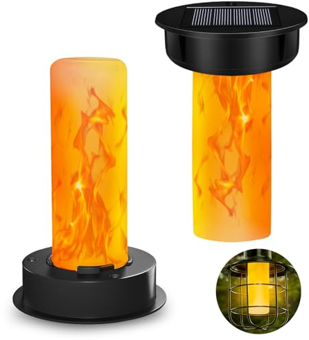 AMFUN Solarleuchten Ersatz Top, Solarleuchten Ersatzteile Flamme Lampe, IP65 Wasserdicht Solarlampen, Geeignet für Gartenlaternen 8.5cm, Außenleuchten, Außen Garten Decor