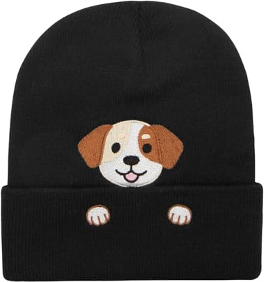 GNOLONG Beagle Beanie Mütze Hund Bestickt gestrickte Wintermützen Damen Herren für Hundeliebhaber Outdoor