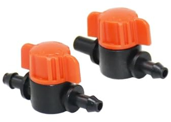 Lot de 10 mini valves 4/7 de 4 mm pour robinet de jardin, tuyau d'eau de 6 mm à 1/4 cannelé, raccords d'irrigation goutte à goutte (1I4 x 6 mm)