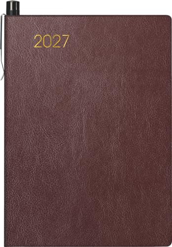 BRUNNEN Taschenkalender Mod. 723 2027 | A7, Kunstleder, bordeaux