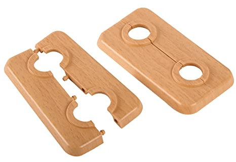 Sanitop-Wingenroth Doppel-Klapprosette für Heizungsrohre | 15 mm oder Typ 1/4 '' | 2er-Set | Rosette | Abdeckung für Heizungsrohre | Buche | 19451 8