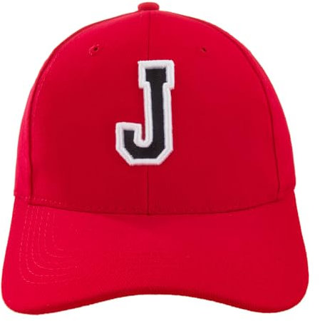 Unisex Jungen MŠdchen MŸtze Baseball Rot Cap Marineblau Hut Kinder Kappe Alphabet A-Z Gestickt in der EU (J)
