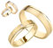Ardeo Aurum Trauringe aus 375 Gold Gelbgold mit 0,02 ct Diamant Brillant hochglanzpoliert-matt Eheringe Paarpreis