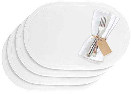 Westmark Tischsets/Platzsets, 4 Stück, 45,5 x 29 cm, Vinyl, Weiß, Saleen Edition: Fun