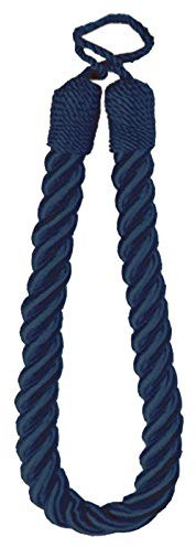 QPC DIRECT Twisted Cord Simple Plain Modern Thick Rope Curtain Tie Back, 60cm (Navy)