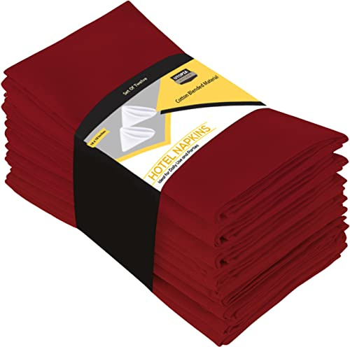Utopia Kitchen Cloth Napkins (46 x 46 cm) Bulk Pack of 288 Red Napkins Soft and Comfortable Cotton Blend Dinner Napkins