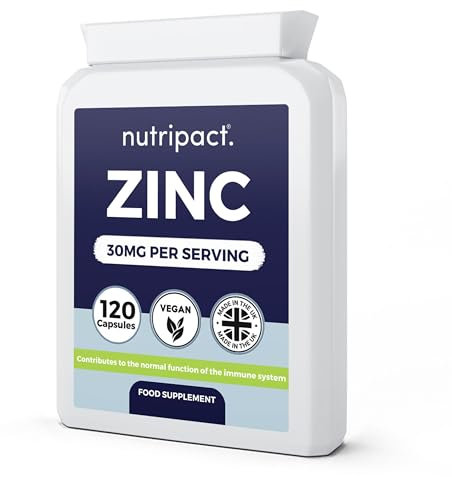 Zinc Supplement High Strength Zinc Citrate Capsules - 30mg Elemental Zinc (300% NRV) per serving - 120 Vegan Capsules - UK Made